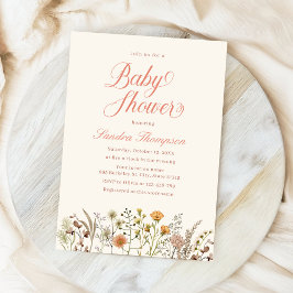 Waterverf Floral Boho Wildflower Baby shower Kaart