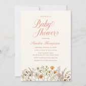 Waterverf Floral Boho Wildflower Baby shower Kaart (Voorkant)