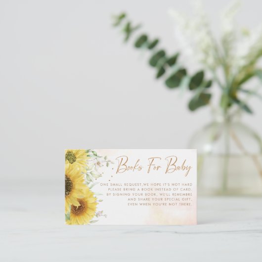 Waterverf Floral Book Request for Baby shower Informatiekaartje (Staand voorkant)