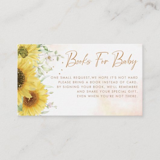 Waterverf Floral Book Request for Baby shower Informatiekaartje (Voorkant)