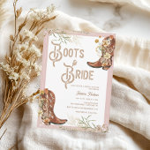 Waterverf Floral Boots & Bride Vrijgezellenfeest Kaart