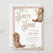 Waterverf Floral Boots & Bride Vrijgezellenfeest Kaart (Voorkant)