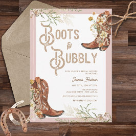 Waterverf Floral Boots & Bubble Vrijgezellenfeest Kaart