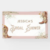 Waterverf Floral Boots & Bubble Vrijgezellenfeest Spandoek (Horizontaal)