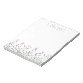 Waterverf Floral Border | Gepersonaliseerd Notitieblok (Linkerzijde)