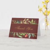 Waterverf Floral Border Hartelijk dank Kaart (Gele Bloem)