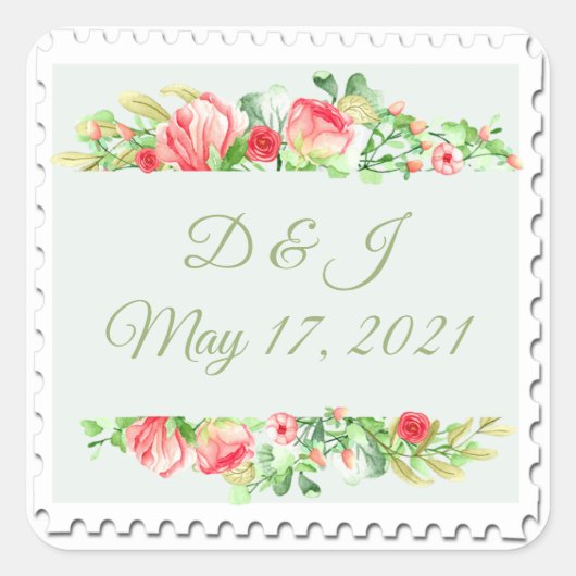 Waterverf Floral Border Sticker (Voorkant)