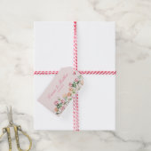 Waterverf Floral Border Wedding Hartelijk dank Cadeaulabel (Met Touw)