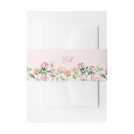 Waterverf Floral Border Wedding Uitnodigingen Wikkel