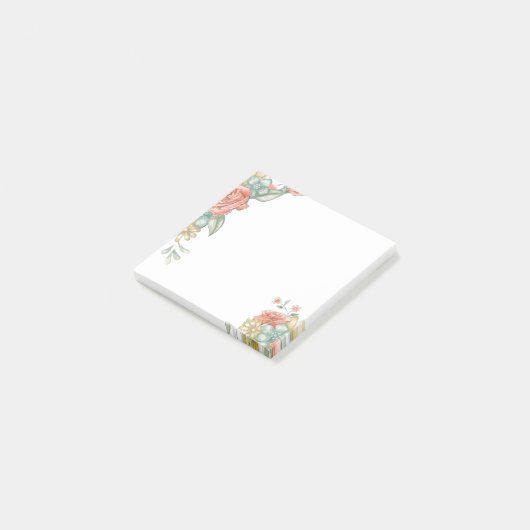 Waterverf Floral Borders Post-it® Notes (Schuin)