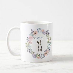  Waterverf Floral   Boston Terrier Dog Koffiemok