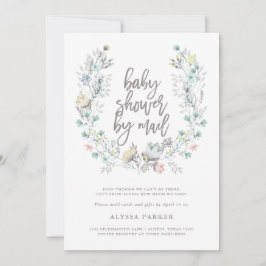 Waterverf Floral Botanical | Baby shower per post Kaart
