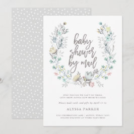 Waterverf Floral Botanical | Baby shower per post Kaart