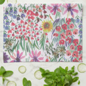 Waterverf Floral botanical Boho Garden Theedoek (Gevouwen)