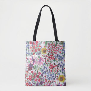 Waterverf Floral botanical Boho Garden Tote Bag