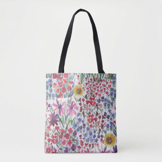Waterverf Floral botanical Boho Garden Tote Bag (Voorkant)