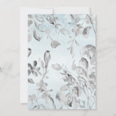 Waterverf Floral Botanical Dusty Blue Wedding Kaart (Achterkant)