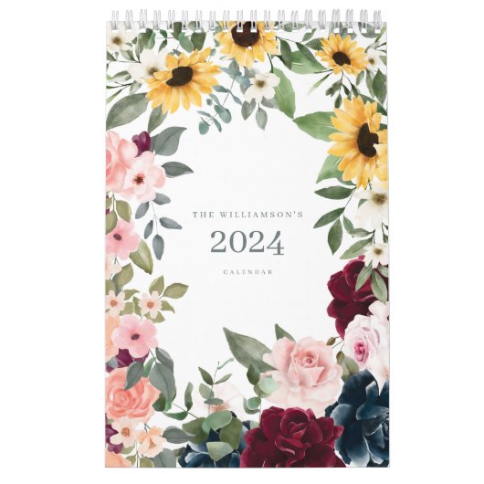 Waterverf Floral Botanical Garden Illustrations Kalender (Hoes)