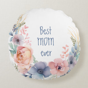 Waterverf Floral Botanical Romantisch Rond Kussen