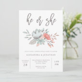 Waterverf Floral Botanical | Seksfeest Kaart (Staand voorkant)