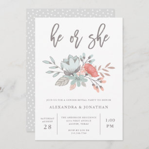 Waterverf Floral Botanical Seksfeest Kaart