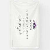 Waterverf Floral Botanical Wedding Welkom Spandoek (Verticaal)