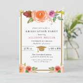 Waterverf Floral Botanisch Afstuderen Inv Kaart (Staand voorkant)