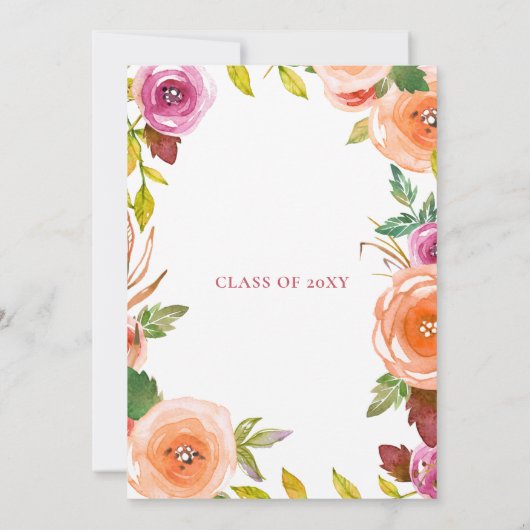 Waterverf Floral Botanisch Afstuderen Inv Kaart (Achterkant)