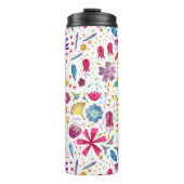 Waterverf Floral Botanisch Hedgerow Patroon Thermosbeker (Voorkant)