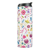 Waterverf Floral Botanisch Hedgerow Patroon Thermosbeker (Gedraaid links)