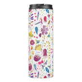 Waterverf Floral Botanisch Hedgerow Patroon Thermosbeker (Achterkant)