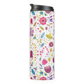 Waterverf Floral Botanisch Hedgerow Patroon Thermosbeker (Geroteerd rechts)