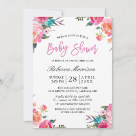 Waterverf Floral Botanisch WreatinBaby shower Kaart