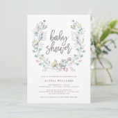Waterverf Floral botanische adem | BABY SHOWER Kaart (Staand voorkant)