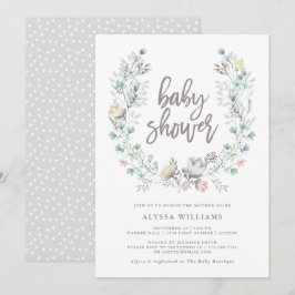Waterverf Floral botanische adem | BABY SHOWER Kaart