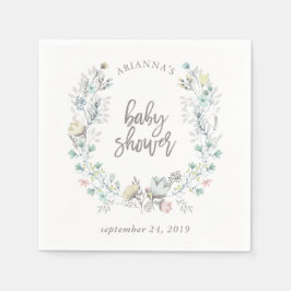 Waterverf Floral botanische adem | BABY SHOWER Servetten