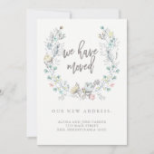 Waterverf Floral botanische adem | Nieuw adres Aankondiging (Voorkant)