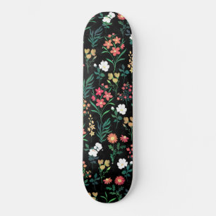  Waterverf Floral Botanische Black Patroon Persoonlijk Skateboard