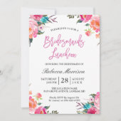 Waterverf Floral Botanische Bridesmaids Luncheon Kaart (Voorkant)