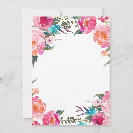 Waterverf Floral Botanische Bridesmaids Luncheon Kaart (Achterkant)