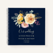 Waterverf Floral Botanische bruiloft gastenboek Notitieboek (Voorkant)
