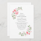 Waterverf Floral Botanische bruiloft Kaart (Voorkant / Achterkant)