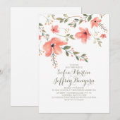 Waterverf Floral Botanische bruiloft uitnodigingen (Voorkant / Achterkant)
