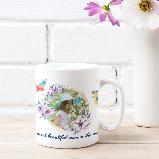 Waterverf Floral Botanische foto en tekst Koffiemok