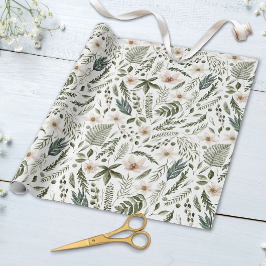 Waterverf Floral Botanische Tuin Patroon Cadeaupapier