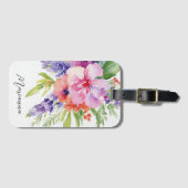 Waterverf Floral Bouquet Bagagelabel (Voorkant (horizontaal))