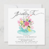 Waterverf Floral Bouquet Birthday Tea Kaart (Voorkant)