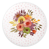 Waterverf Floral Bouquet Design Keramische Knop (Voorkant)