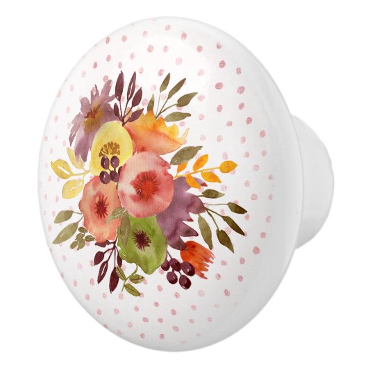 Waterverf Floral Bouquet Design Keramische Knop (Rechts)