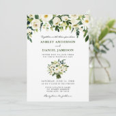 Waterverf Floral Bouquet Elegant Wedding Green Kaart (Staand voorkant)